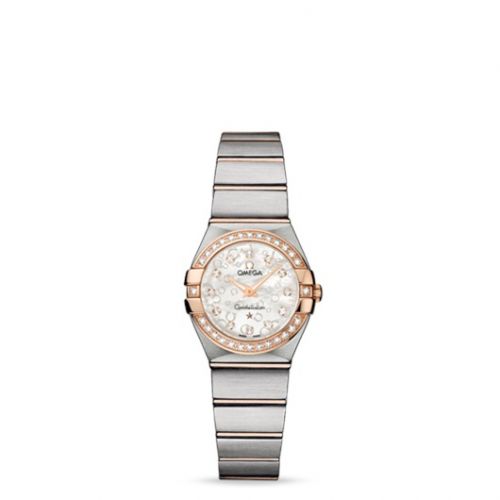 Constellation Quartz 24 Brushed Stainless Steel / Red Gold / Diamond / MOP Omega