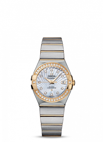 Constellation Co-Axial 27 Brushed Stainless Steel / Yellow Gold / Diamond / MOP Supernova