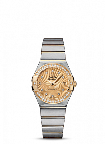 Constellation Co-Axial 27 Brushed Stainless Steel / Yellow Gold / Diamond Bezel / Champagne Supernova