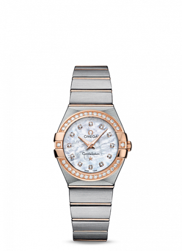 Constellation Quartz 27 Brushed Stainless Steel / Red Gold / Diamond / MOP