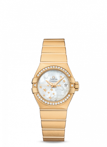 Constellation Co-Axial 27 Brushed Yellow Gold / Diamond / MOP Stars