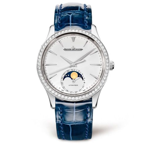 Master Ultra Thin Moon 34 Stainless Steel / Diamond / Silver / Alligator