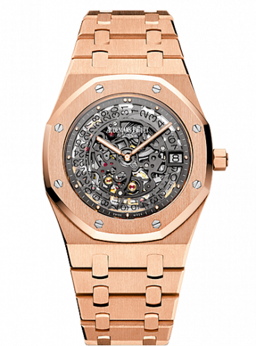 Royal Oak 15204 Openworked Extra-Thin Pink Gold