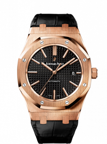 Royal Oak 15400 Pink Gold / Black / Strap