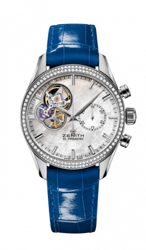 El Primero Chronomaster Lady 38 Stainless Steel / Diamond / Mother of Pearl / Alligator