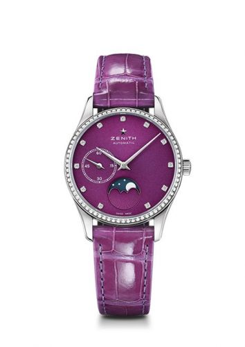 Elite Ultra Thin Lady Moonphase Purple / Diamond