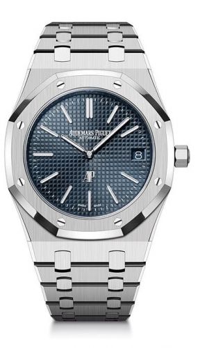 Royal Oak Extra-Thin Stainless Steel / Blue