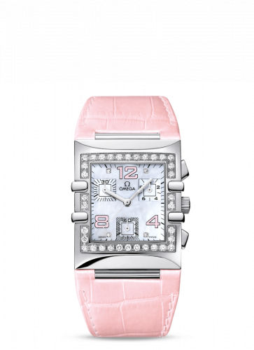 Constellation Quadra Quartz 28 Chronograph Stainless Steel / Diamond / Pink MOP/ Alligator