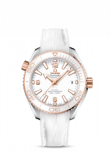 Seamaster Planet Ocean 600M Co-Axial 39.5 Master Chronometer Stainless Steel / Sedna Gold / White / Alligator