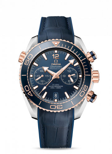 Seamaster Planet Ocean 600M Co-Axial 45.5 Master Chronometer Chronograph Stainless Steel / Sedna Gold / Blue / Alligator