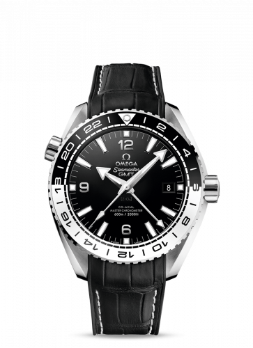 Seamaster Planet Ocean 600M Co-Axial 43.5 Master Chronometer GMT Stainless Steel / Black White / Alligator