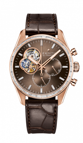El Primero Chronomaster Open Rose Gold / Diamond / Brown / Alligator