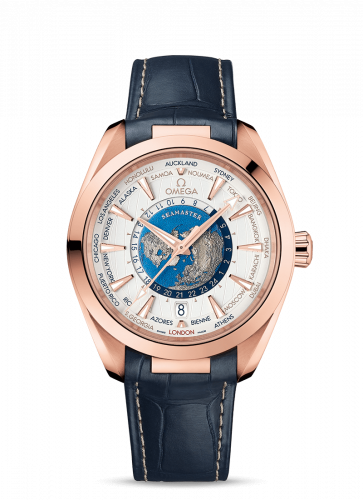 Seamaster Aqua Terra 150M Master Chronometer 43 Worldtimer Sedna Gold / Silver / Alligator