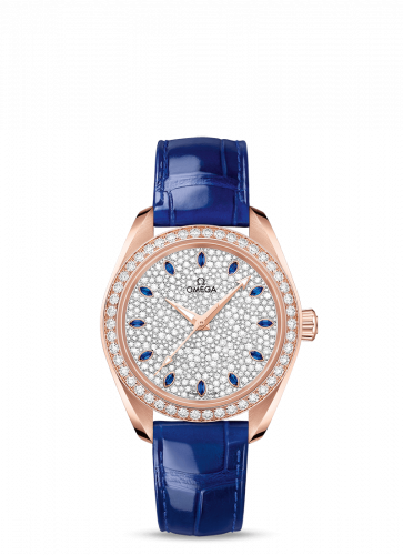 Seamaster Aqua Terra 150M Master Chronometer 34 Sedna Gold / Diamond / Snow Sapphire / Alligator