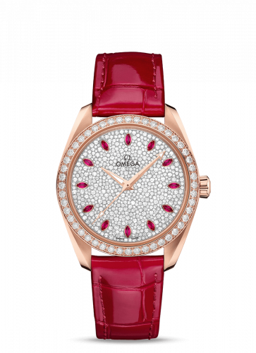 Seamaster Aqua Terra 150M Master Chronometer 38 Sedna Gold / Diamond / Snow Ruby / Alligator