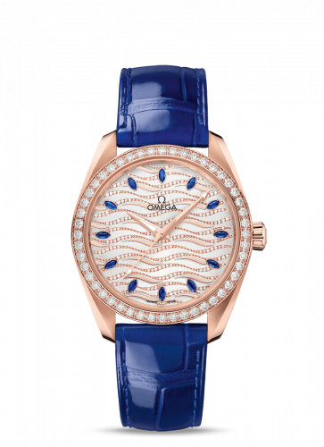 Seamaster Aqua Terra 150M Master Chronometer 38 Sedna Gold / Diamond / Wave Sapphire / Alligator
