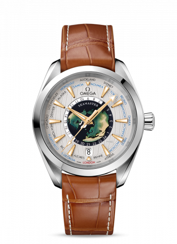 Seamaster Aqua Terra 150M Master Chronometer 43 Worldtimer Platinum / Enamel / Alligator