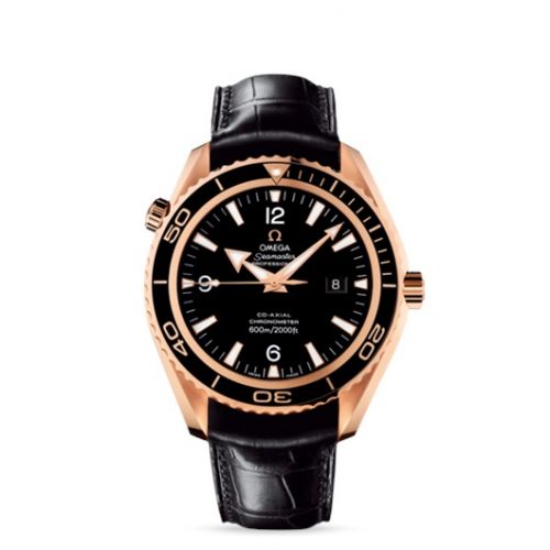 Seamaster Planet Ocean 600M Co-Axial 45.5 Red Gold / Black / Alligator