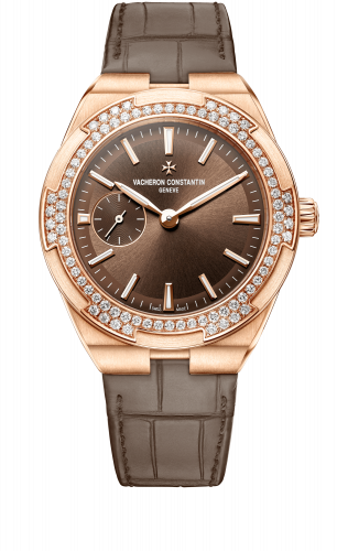 Overseas Small Pink Gold / Brown / Alligator