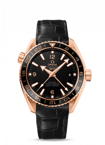 Seamaster Planet Ocean 600M Co-Axial 43.5 GMT Red Gold / Ceragold / Alligator