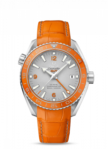 Seamaster Planet Ocean 600M Co-Axial 43.5 GMT Platinum / Orange / Alligator