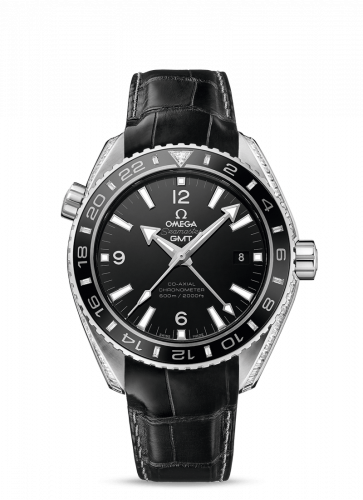 Seamaster Planet Ocean 600M Co-Axial 43.5 GMT Platinum / Diamond / Black / Alligator