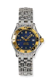 Seamaster Diver 300M Quartz 28 Stainless Steel / Yellow Gold / Blue / Bracelet