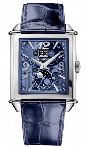 Vintage 1945 XXL Large Date and Moonphases Stainless Steel / Blue Polycrystalline