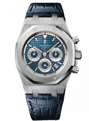 Royal Oak 26022 Chronograph White Gold / Blue / Strap