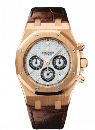 Royal Oak 26022 Chronograph Pink Gold / Silver / Strap