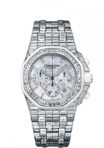 Royal Oak OffShore 26114 Chronograph White Gold / Baguette / MOP