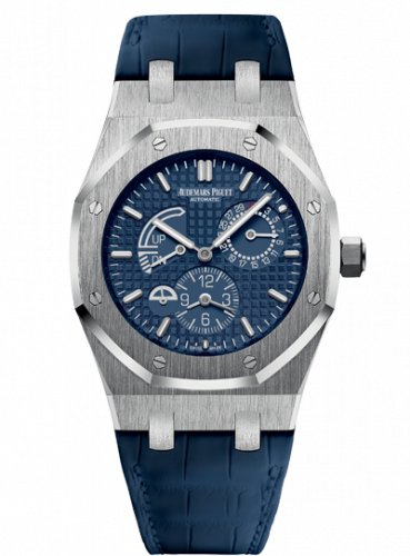 Royal Oak 26124 Dual Time Stainless Steel / Blue / Strap