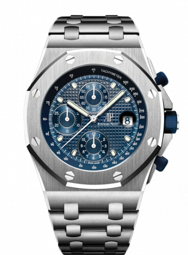 Royal Oak Offshore 26237 Stainless Steel / Blue / Bracelet / 25th Anniversary