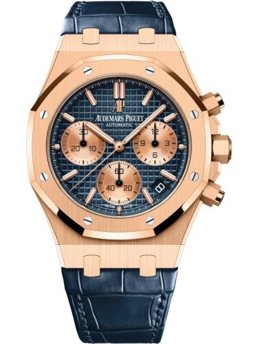 Royal Oak Chronograph 41 Pink Gold / Blue / Alligator