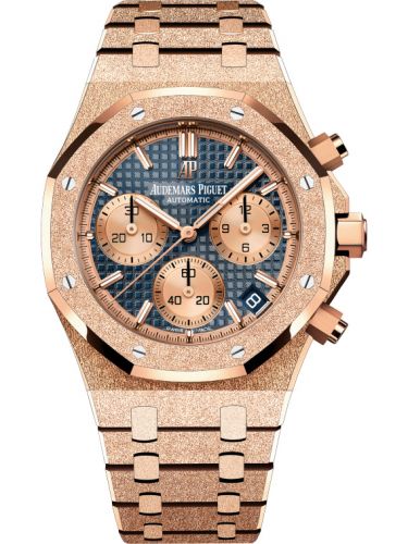 Royal Oak Chronograph 41 Frosted Pink Gold / Blue / Bracelet