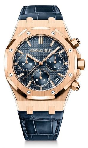 Royal Oak Chronograph 41 Pink Gold / Blue / Strap