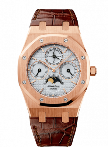 Royal Oak Perpetual Calendar Pink Gold / Silver / Strap