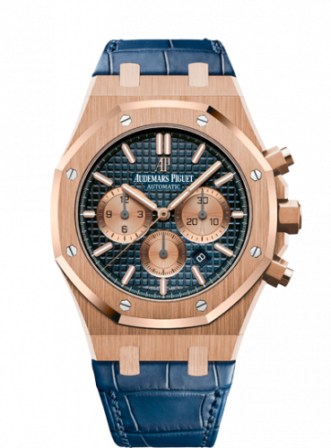 Royal Oak Chronograph 41 Pink Gold / Blue / Alligator