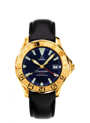 Seamaster Diver 300M Automatic 41 GMT Yellow Gold / Blue / Leather