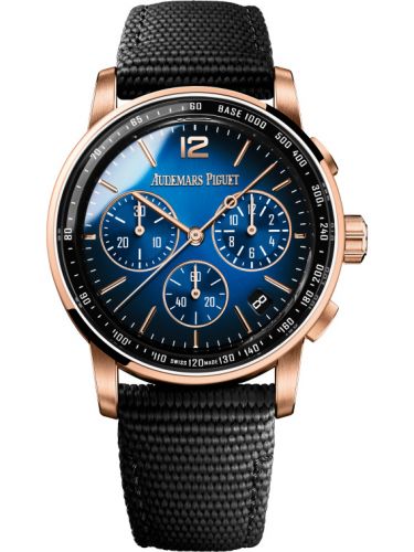 CODE 11.59 Chronograph Selfwinding Pink Gold / Blue / Fabric d'Occasion