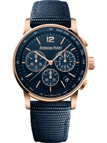 CODE 11.59 Chronograph Selfwinding Pink Gold / Blue / Fabric d'Occasion