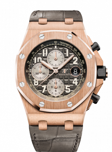 Royal Oak Offshore 42 Pink Gold / Grey / Alligator