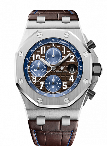 Royal Oak Offshore 42 Stainless Steel / Brown / Alligator