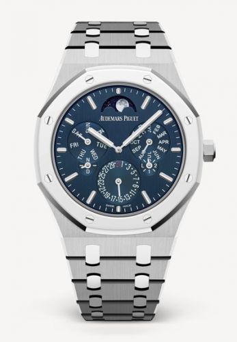 Royal Oak Perpetual Calendar Ultra Thin Titanium / Platinum / Blue / Bracelet