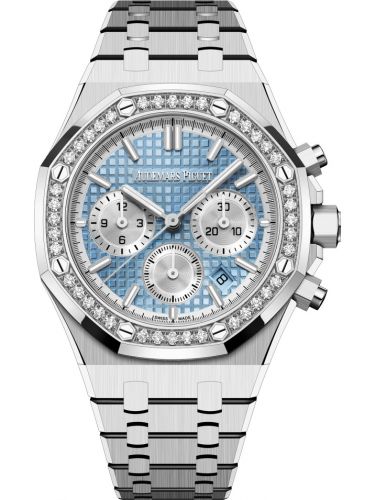 Royal Oak Chronograph 38 Stainless Steel - Diamond / Light Blue d'Occasion