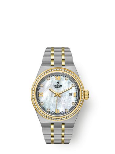Royal Date 28 Stainless Steel / Yellow Gold - Diamond / MOP