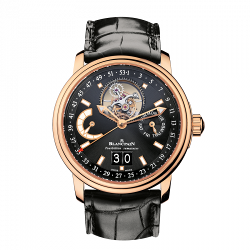 Léman Tourbillon Semainier Grande Date Red Gold / Black / Alligator