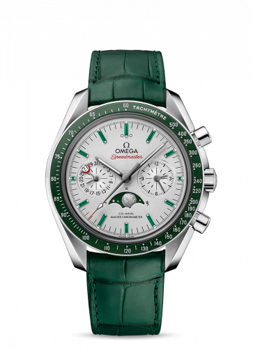 Speedmaster Moonphase Chronograph Master Chronometer Platinum / Silver / Emerald