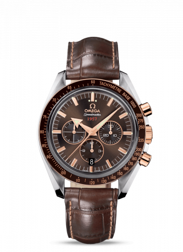 Speedmaster Broad Arrow 1957 Stainless Steel / Red Gold / Brown