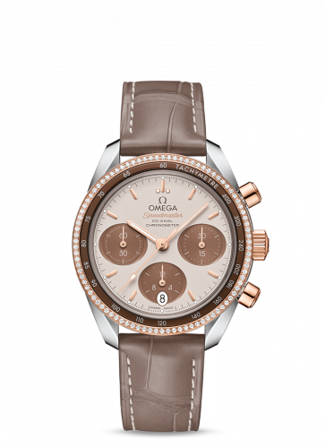 Speedmaster Co-Axial 38 Stainless Steel / Sedna Gold / Diamond / Cappuccino